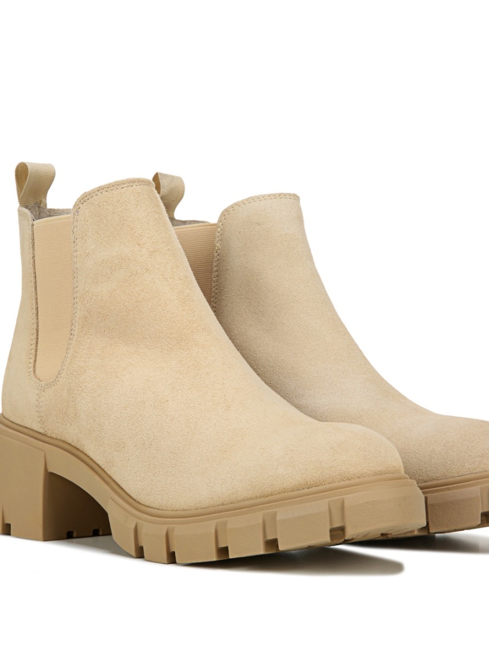 Steve Madden Howler Chunky Lug Sole Chelsea Suede boots, tan, size 8 - Picture 2 of 10